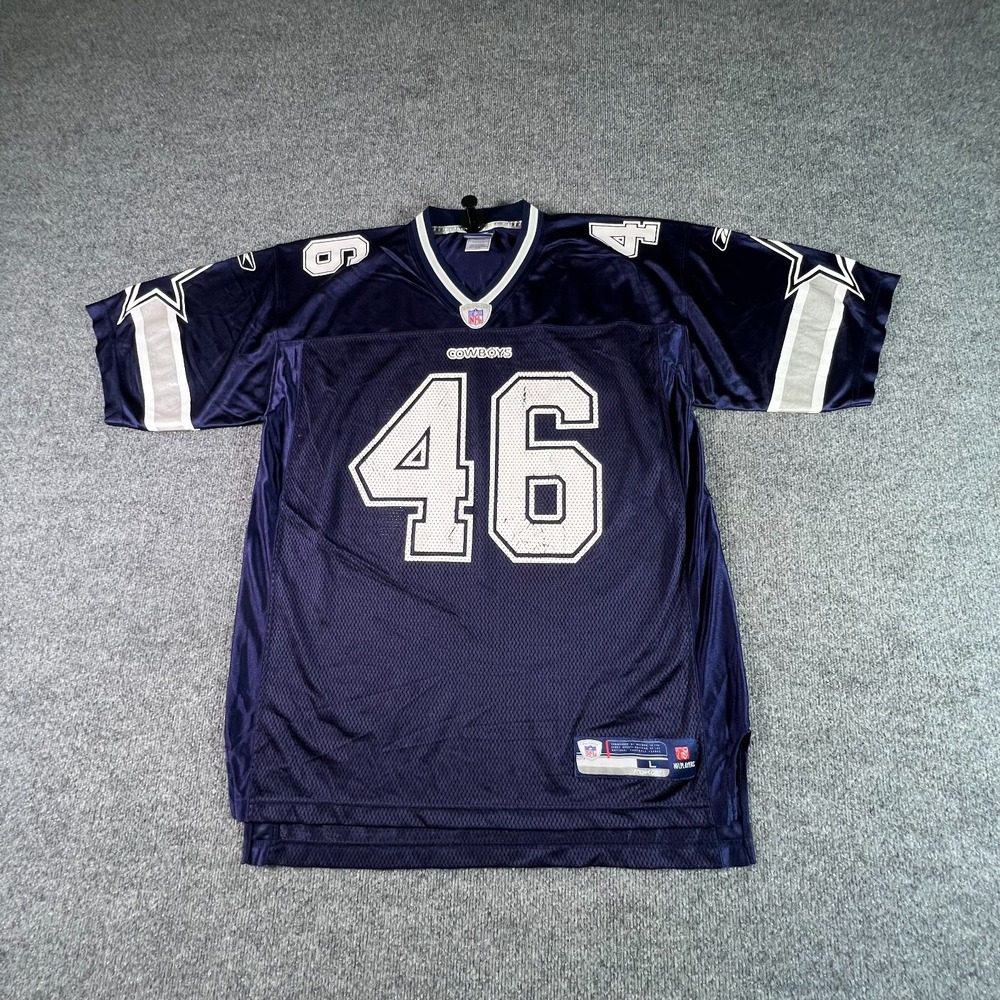 Reebok Dallas Cowboys NFL Football Jersey Mens L Blue Nylon #46 7009A 08
